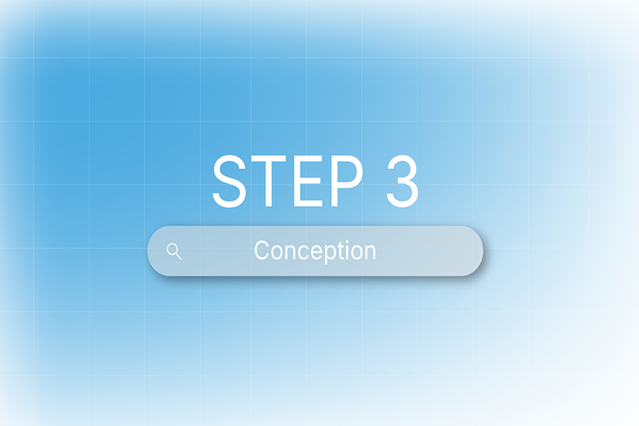 Illustration of step 3 in custom medical devices, showcasing conception